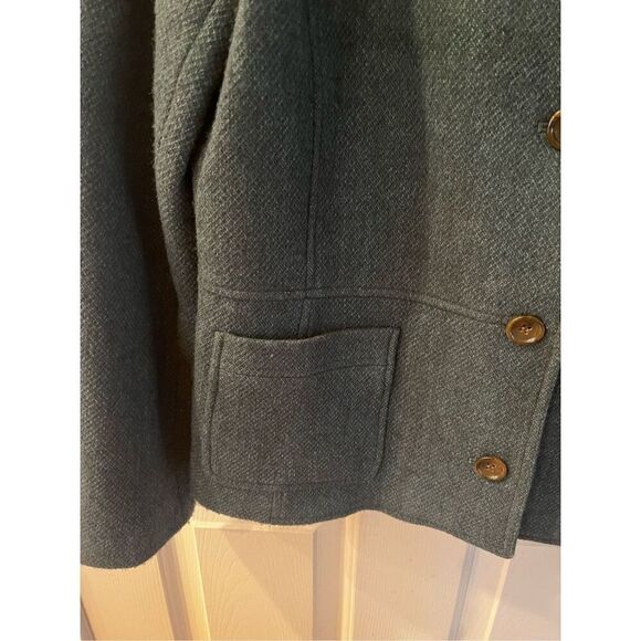 Talbots Green Wool Blend Nehru Collar Jacket Blazer sz 12 EUC - Picture 4 of 8
